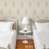 Schumacher Josepha Sisal Blue Wallpaper
