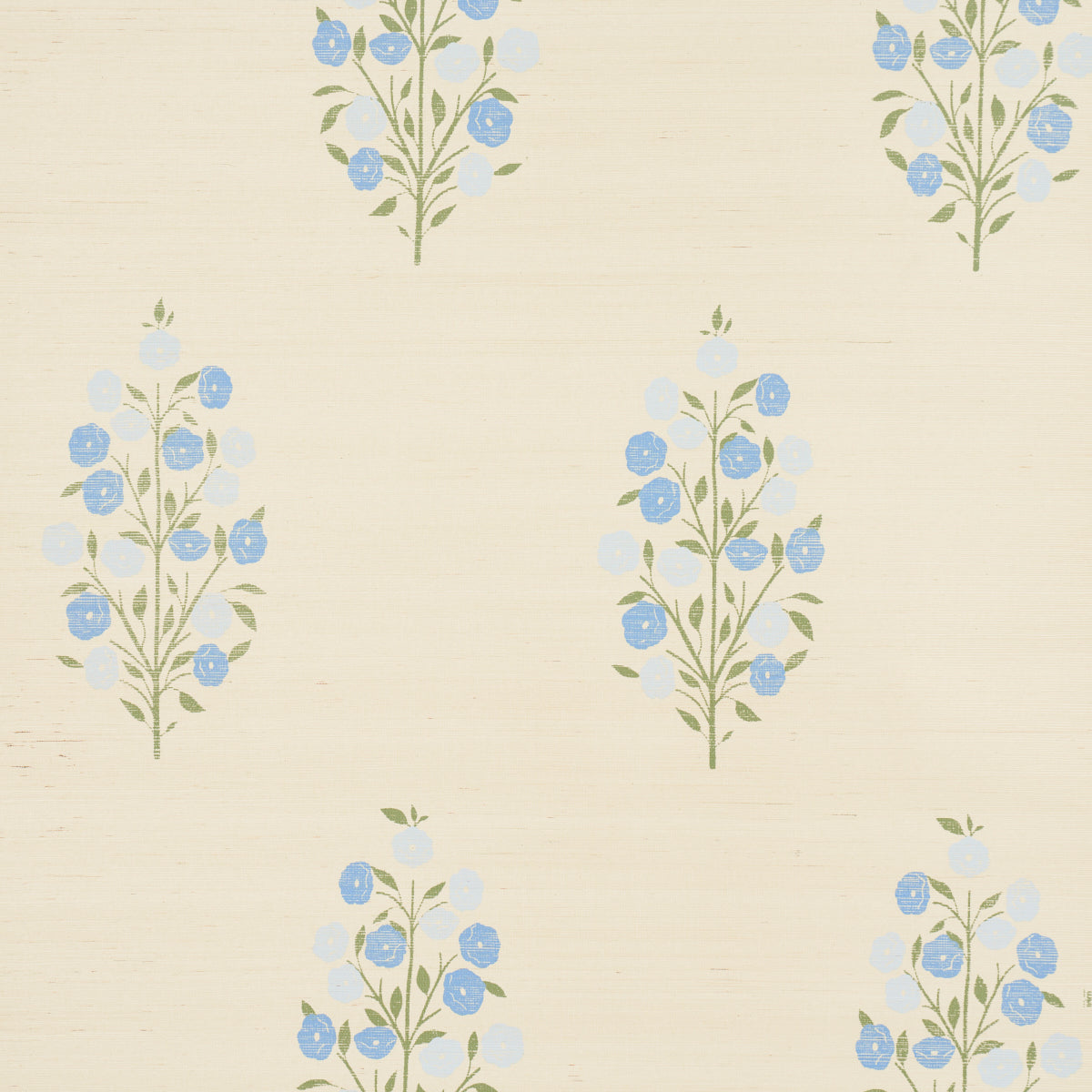 Schumacher Josepha Sisal Blue Wallpaper
