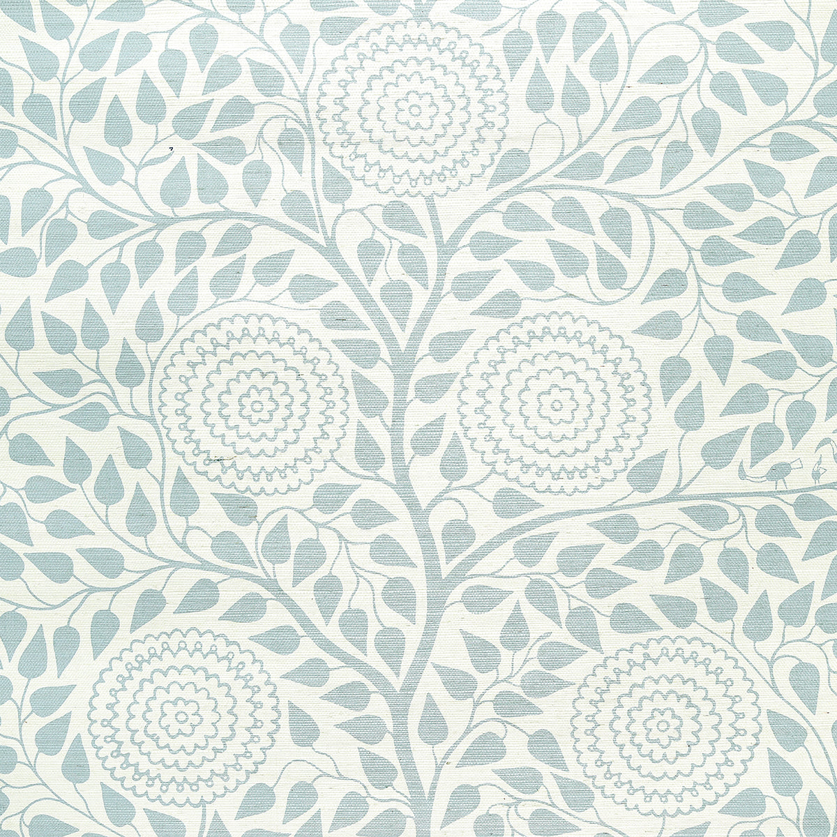 Schumacher Kayon Sisal Panel Soft Blue Wallpaper