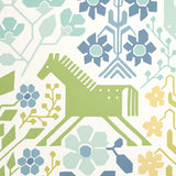 Schumacher Lupita Blues And Greens Wallpaper - Eade's Wallpaper
