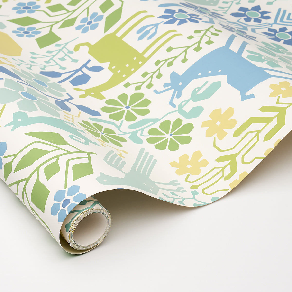Schumacher Lupita Blues And Greens Wallpaper - Eade's Wallpaper