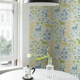 Schumacher Lupita Blues And Greens Wallpaper - Eade's Wallpaper