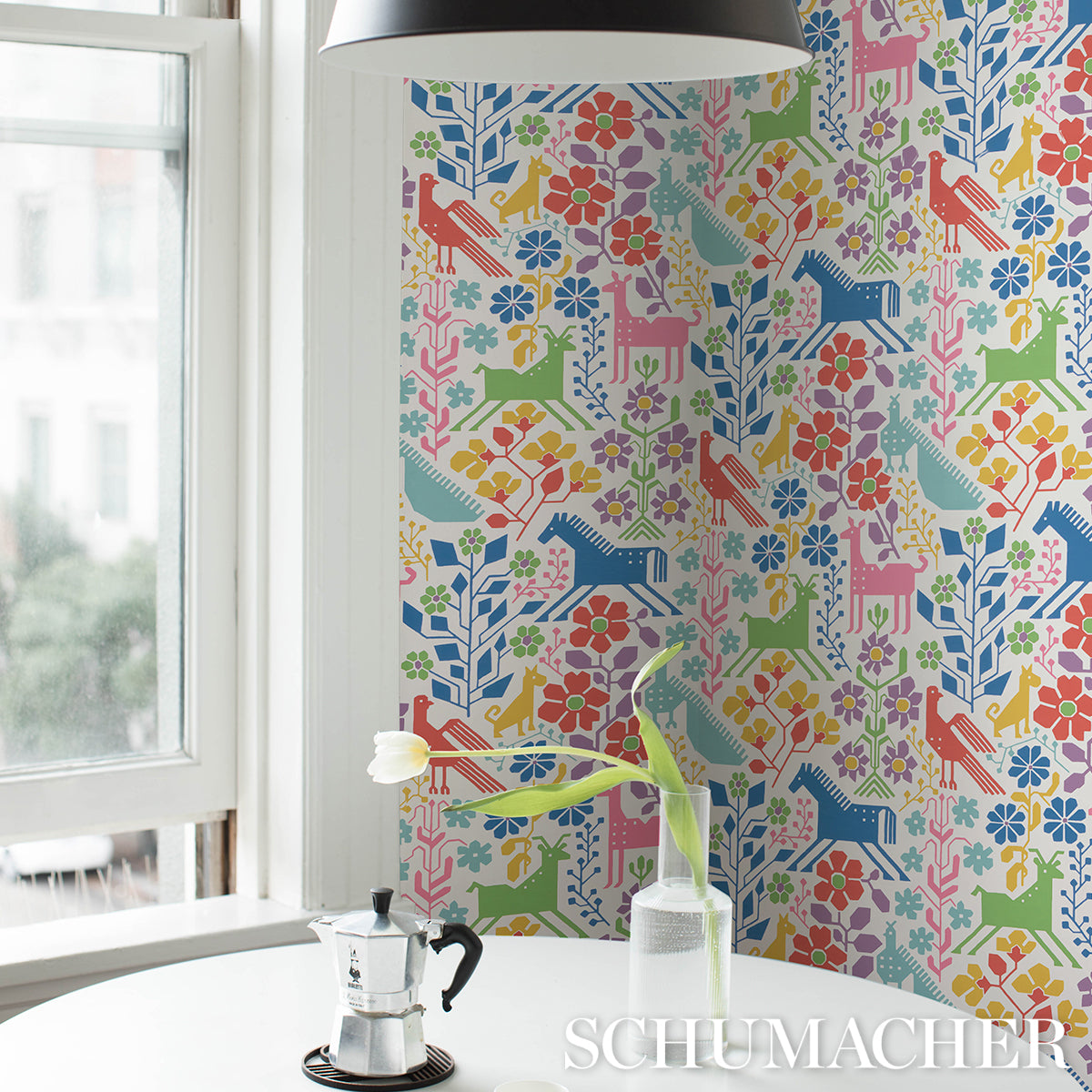 Schumacher Lupita Vibrant Multi Wallpaper - Eade's Wallpaper