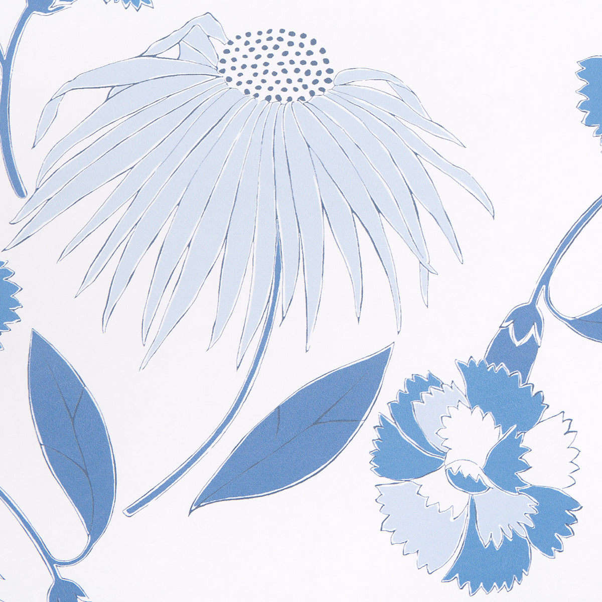 Schumacher Bouquet Toss Afternoon Blue Wallpaper