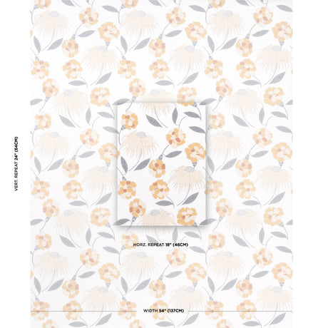 Schumacher Bouquet Toss Toast Wallpaper