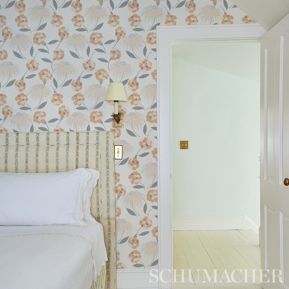 Schumacher Bouquet Toss Toast Wallpaper
