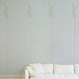 Schumacher Villa Palm Panel Blue Wallpaper