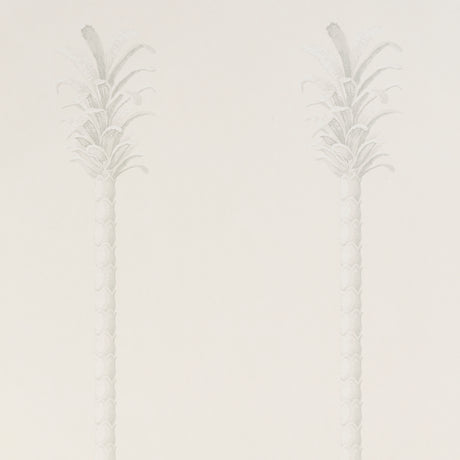 Schumacher Villa Palm Panel White/Ivory Wallpaper