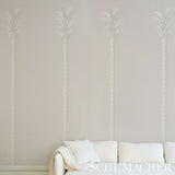 Schumacher Villa Palm Panel Grey Wallpaper