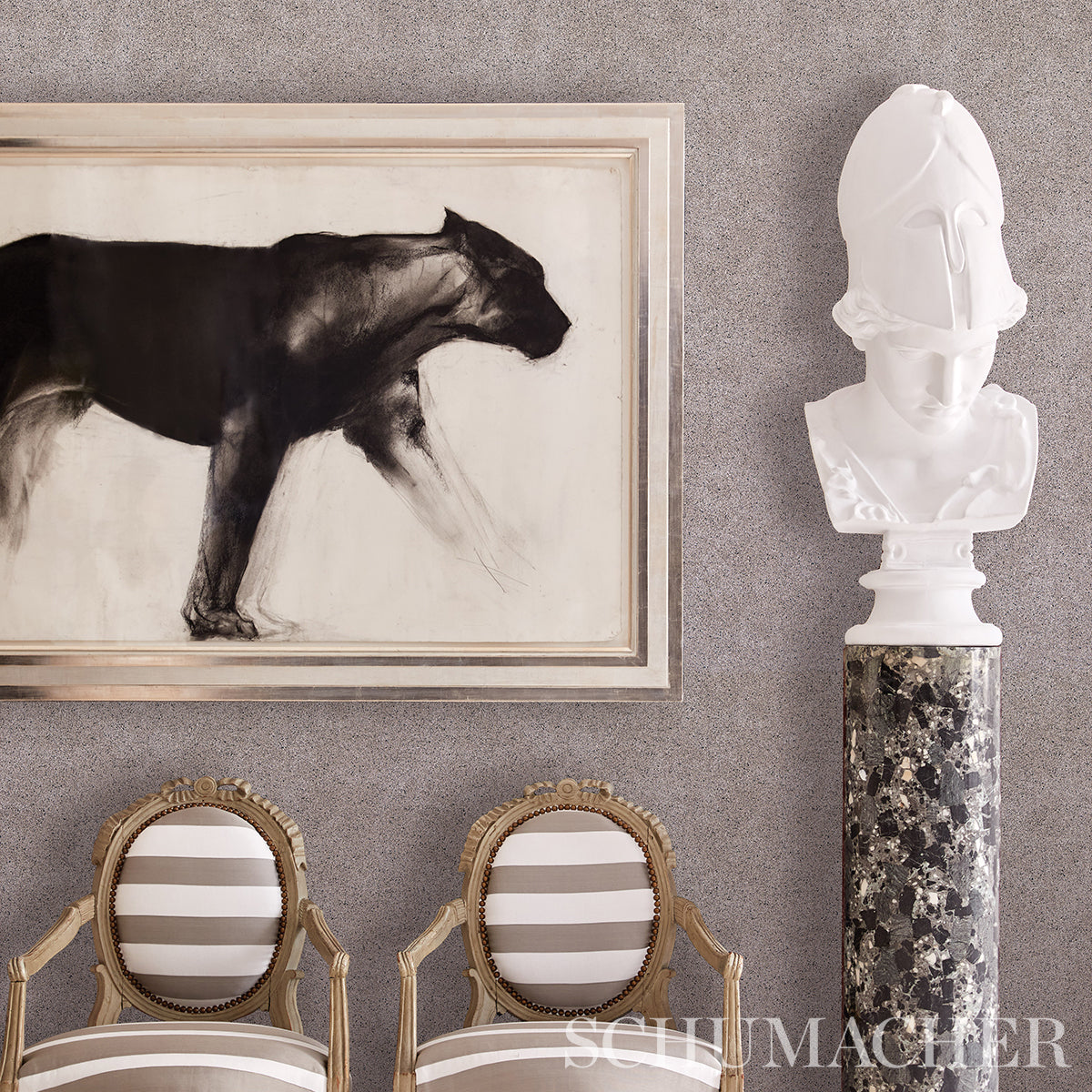 Schumacher Porphyry Grey Wallpaper - Eade's Wallpaper