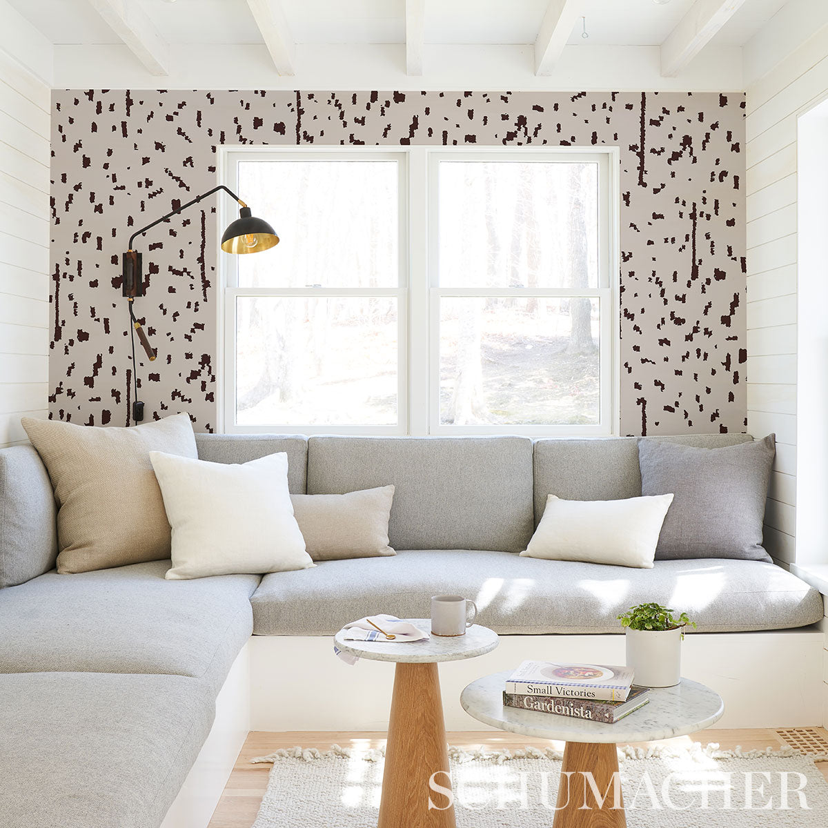 Schumacher Bespotted Brown Wallpaper