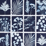 Schumacher Cyanotype Panel Indigo Wallpaper