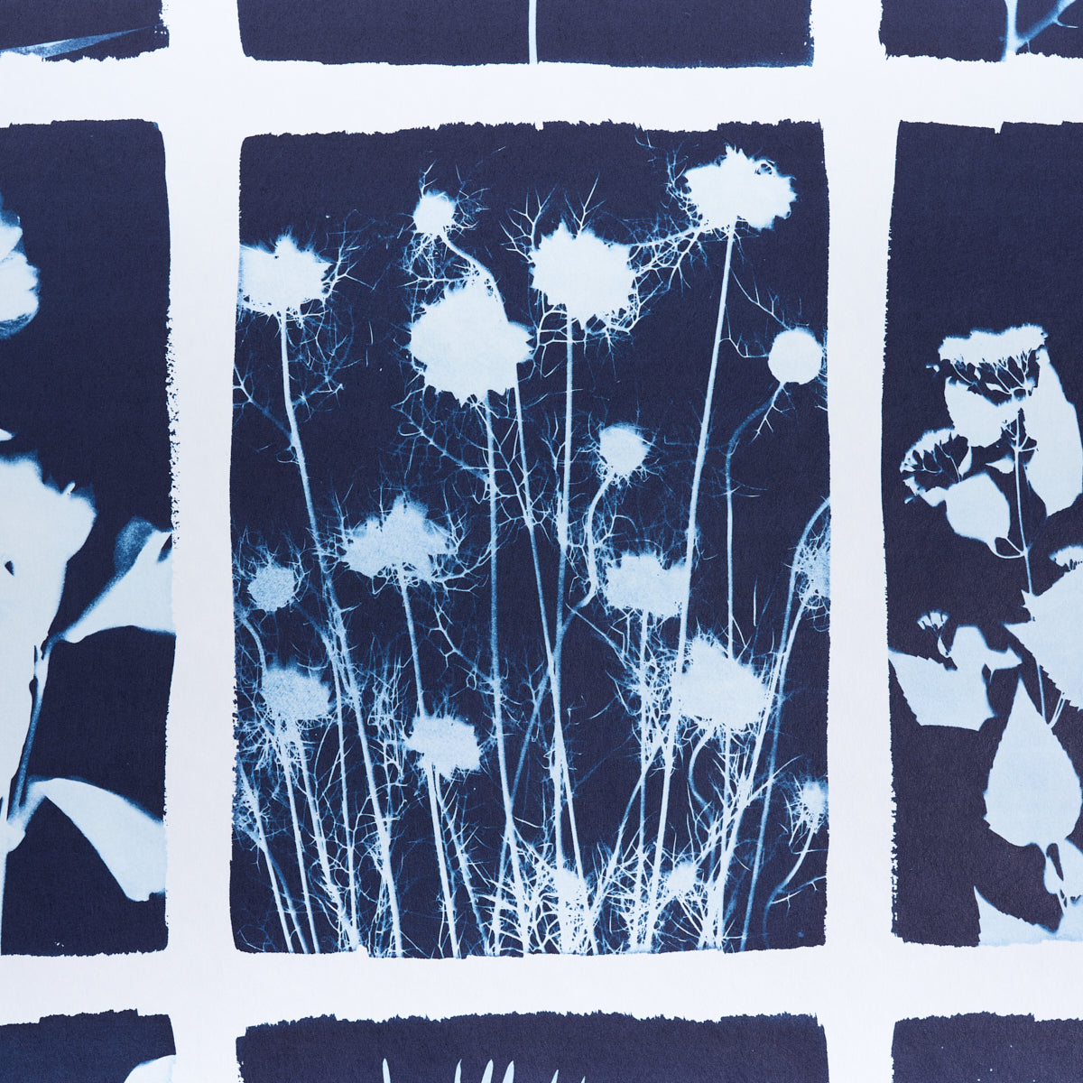 Schumacher Cyanotype Panel Indigo Wallpaper
