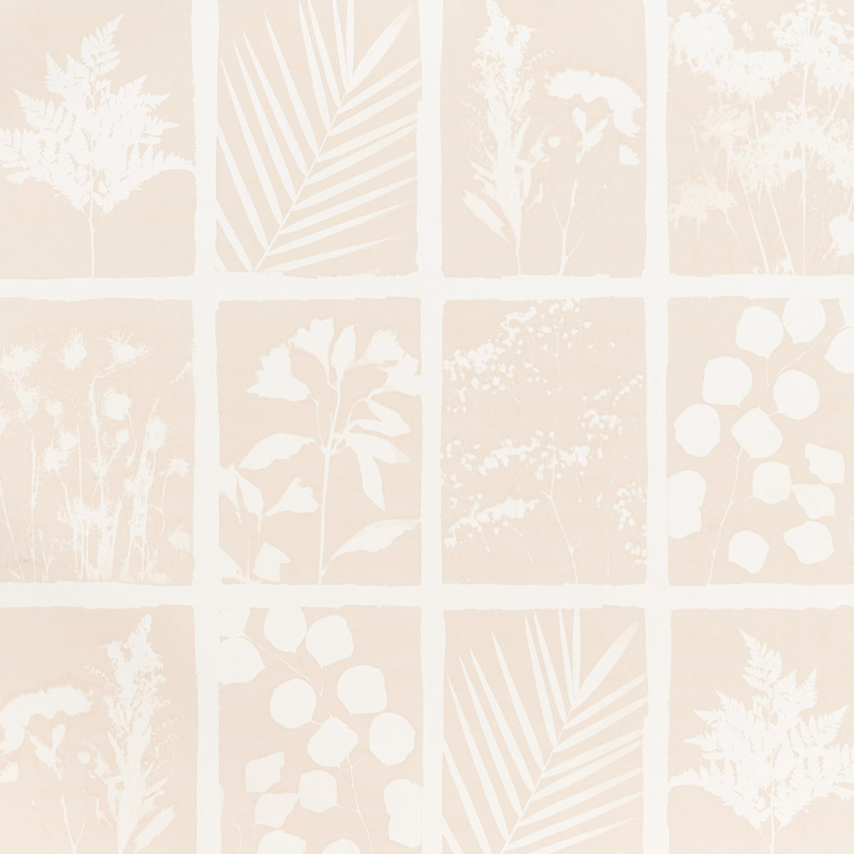 Schumacher Cyanotype Panel Natural Wallpaper
