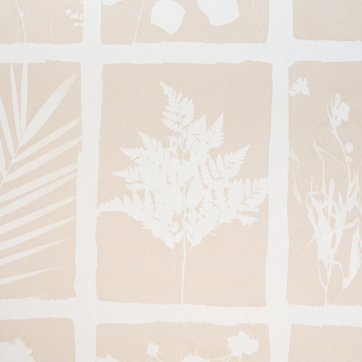 Schumacher Cyanotype Panel Natural Wallpaper