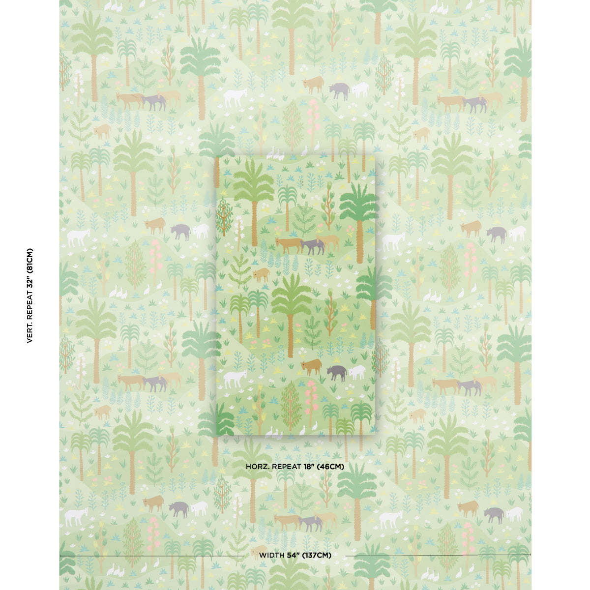 Schumacher Las Colinas Green Wallpaper - Eade's Wallpaper