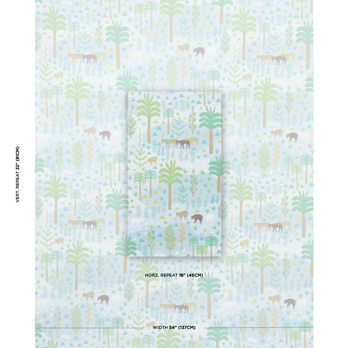 Schumacher Las Colinas Blue Wallpaper - Eade's Wallpaper
