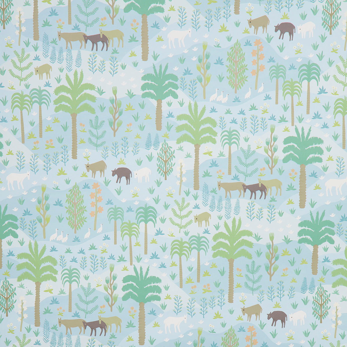 Schumacher Las Colinas Blue Wallpaper - Eade's Wallpaper