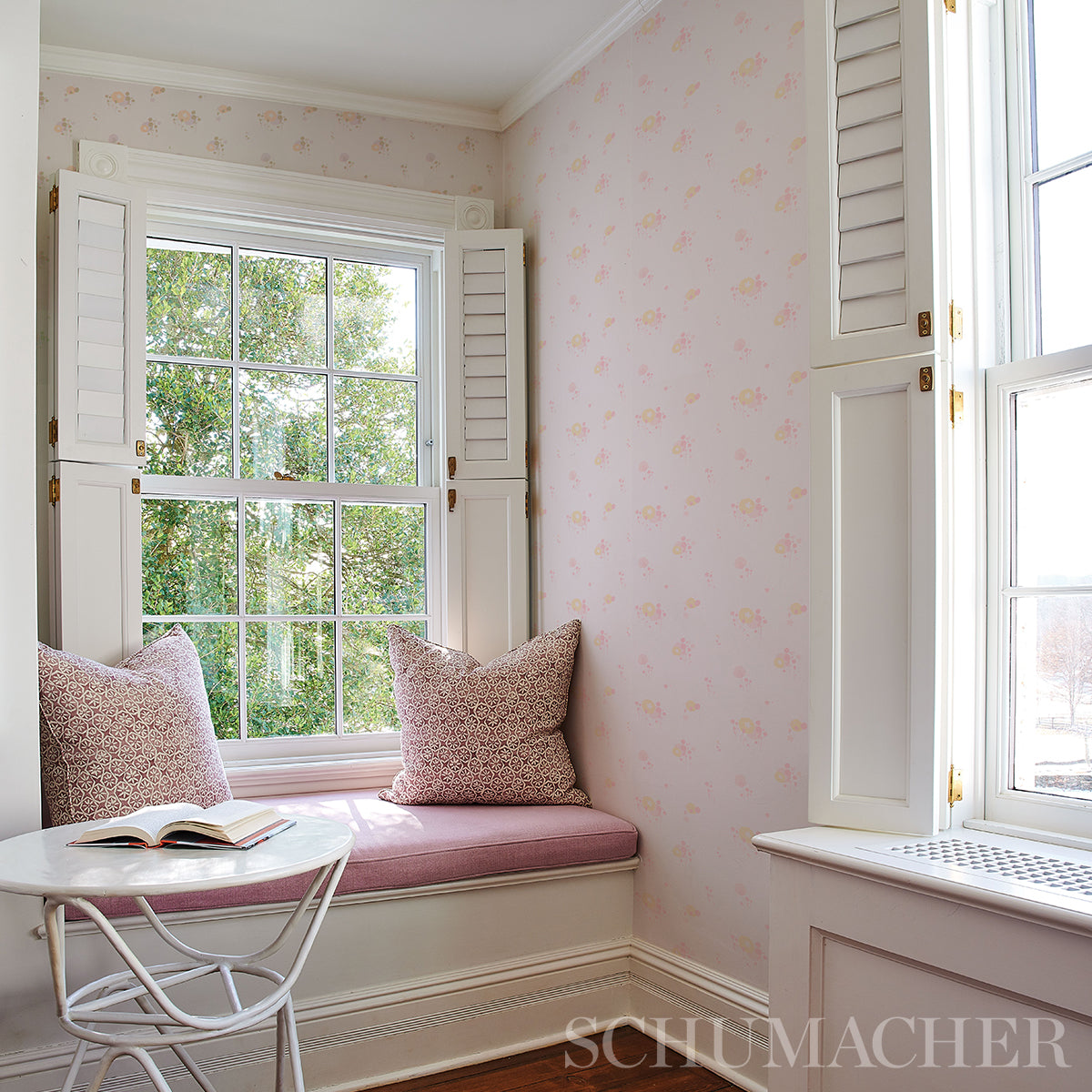 Schumacher Pom Pom Forest Blush Wallpaper - Eade's Wallpaper