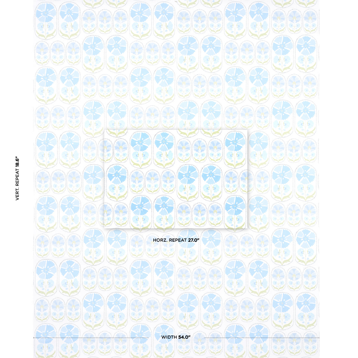 Schumacher Anjuna Floral Sky Wallpaper