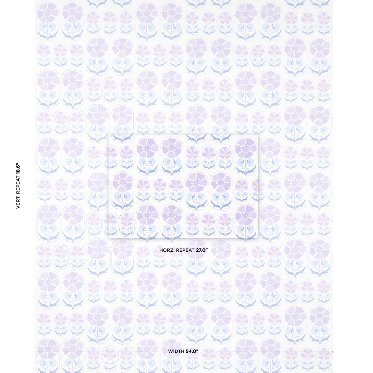 Schumacher Anjuna Floral Lilac Wallpaper