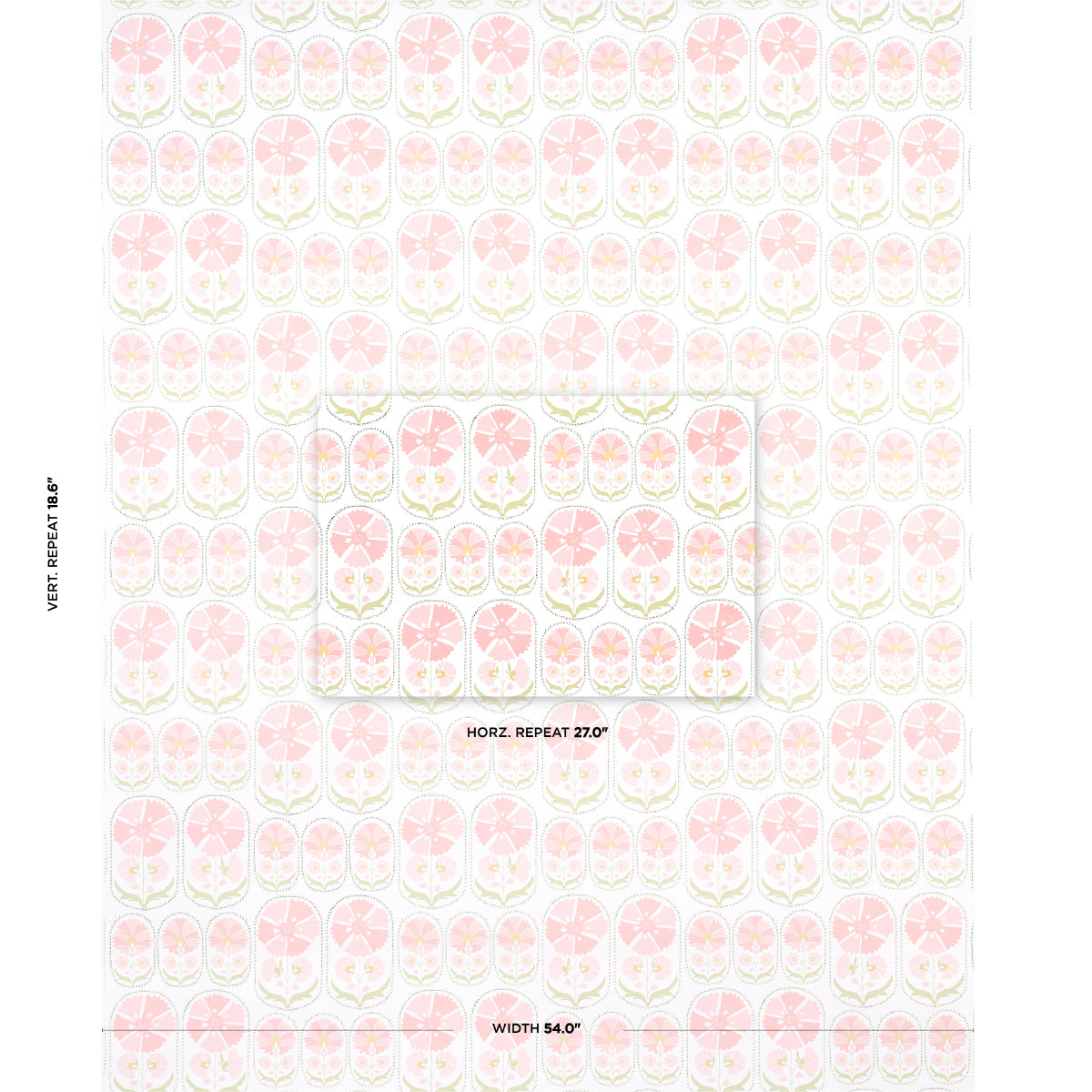 Schumacher Anjuna Floral Blush Wallpaper
