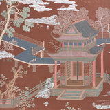 Schumacher Coromandel Panel Set Cinnabar Wallpaper