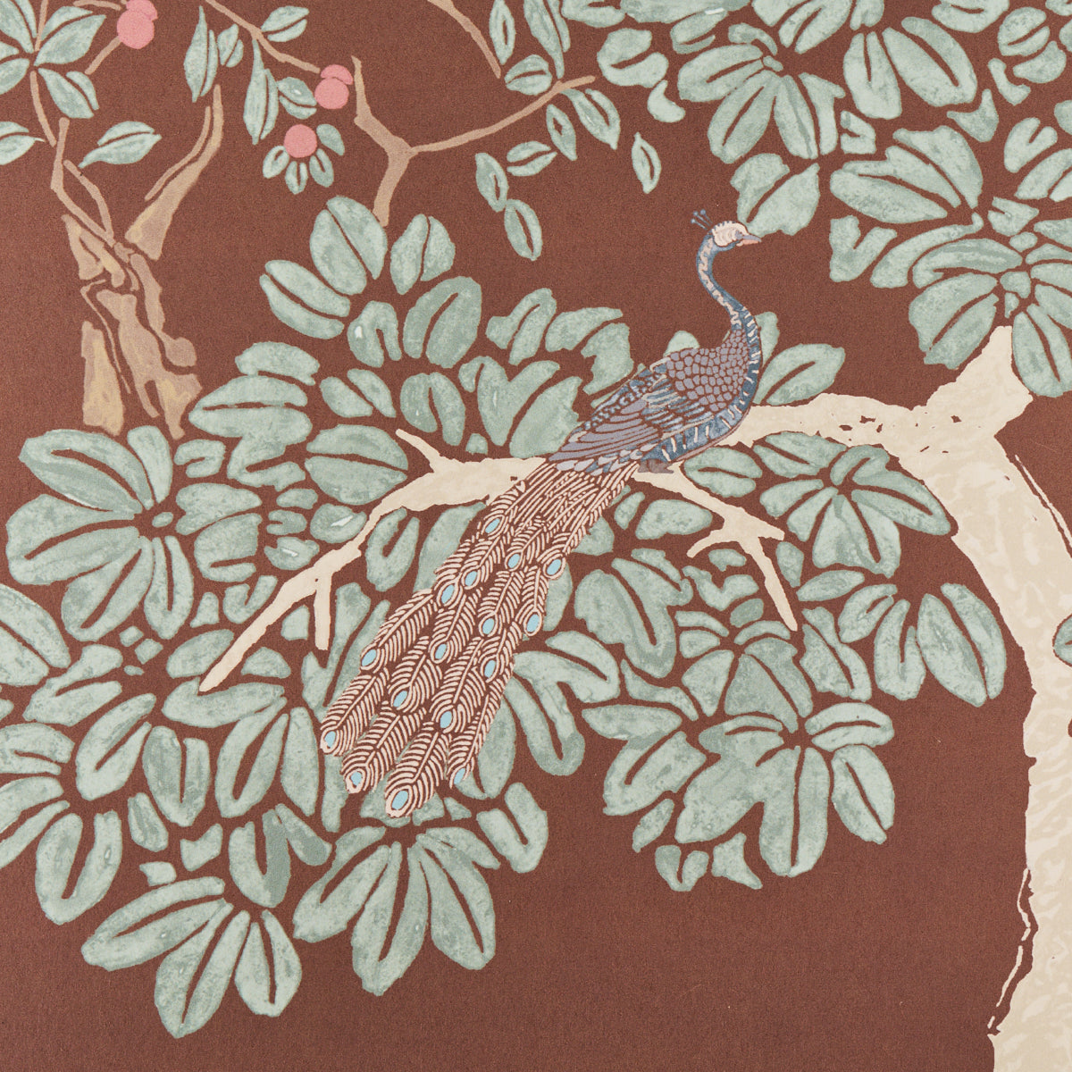 Schumacher Coromandel Panel Set Cinnabar Wallpaper
