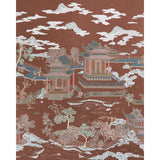 Schumacher Coromandel Panel Set Cinnabar Wallpaper