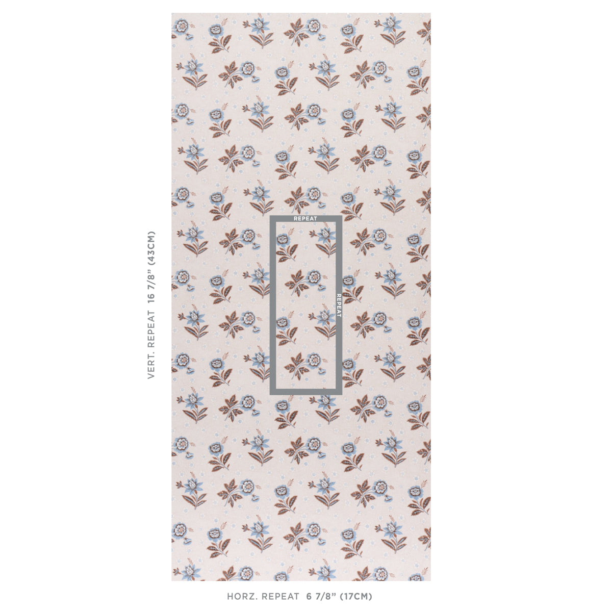 Schumacher Colline Delft & Sepia Wallpaper