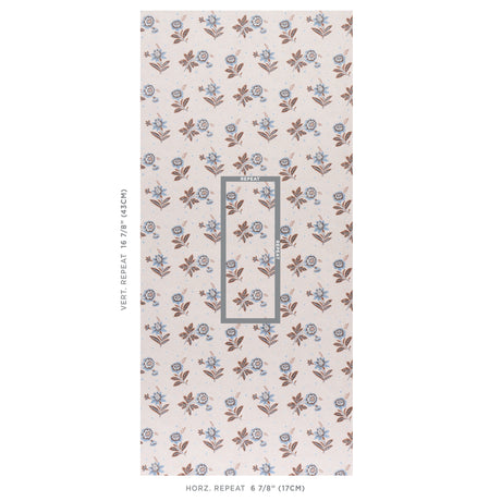 Schumacher Colline Delft & Sepia Wallpaper
