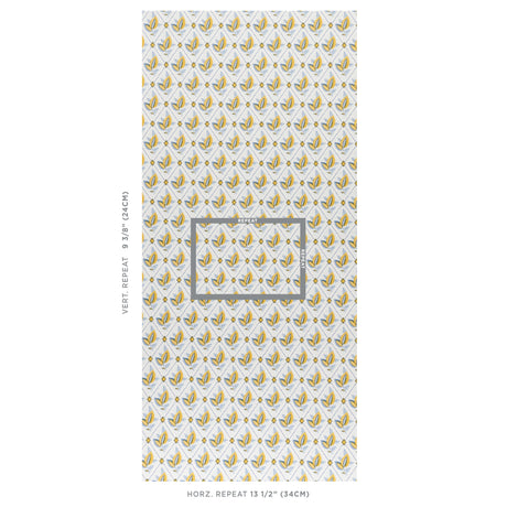 Schumacher Basile Trellis Yellow & Blue Wallpaper