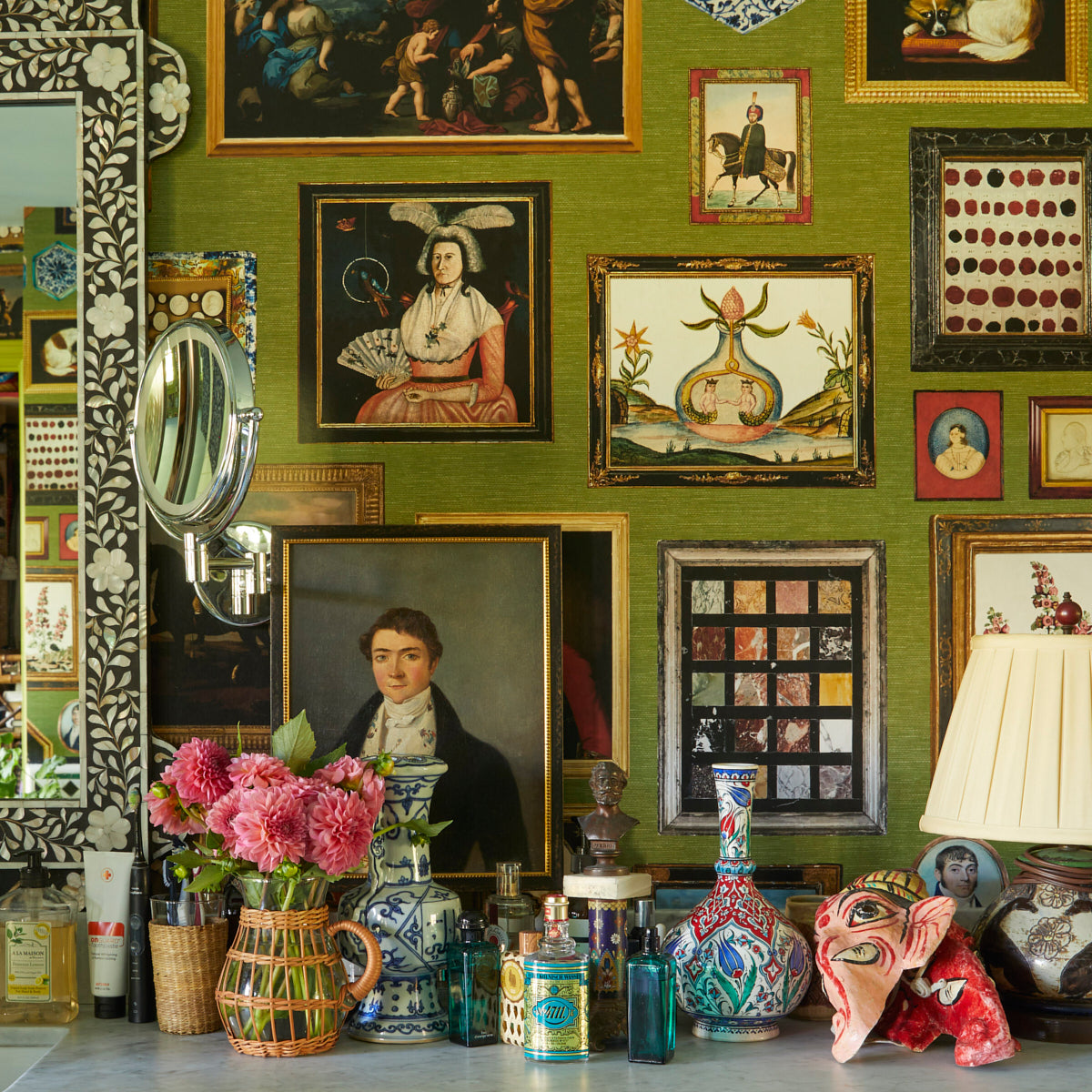 Schumacher Le Grand Tour English Green Wallpaper - Eade's Wallpaper