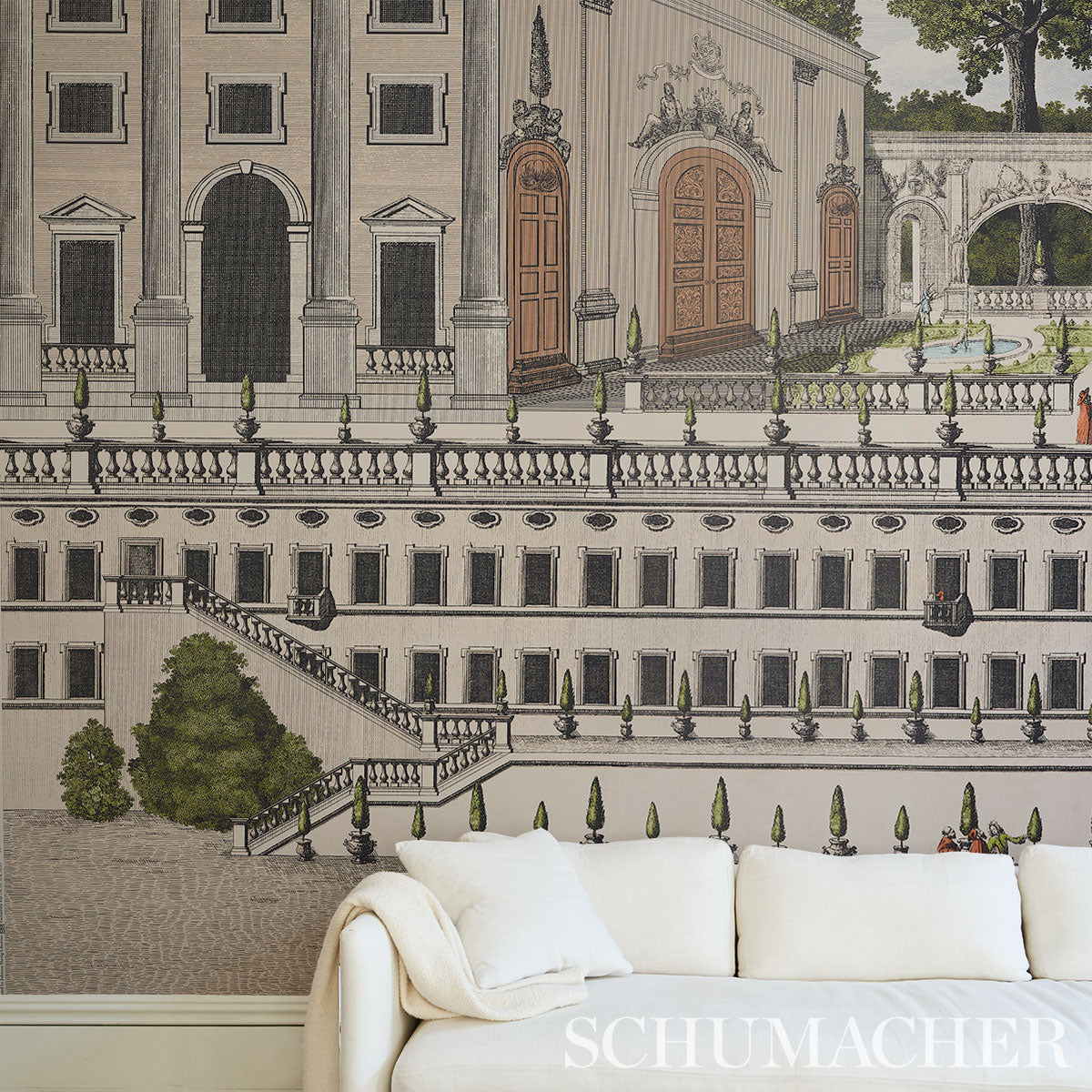 Schumacher Piazza Firenze Panel Set Document Wallpaper - Eade's Wallpaper