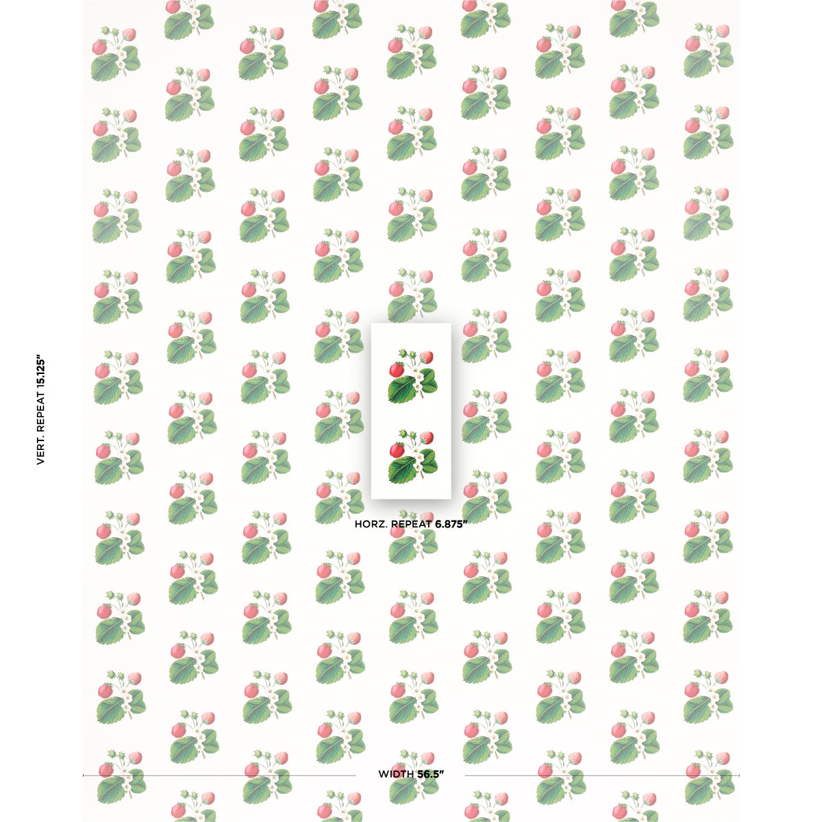 Schumacher Strawberry Hill White Wallpaper - Eade's Wallpaper