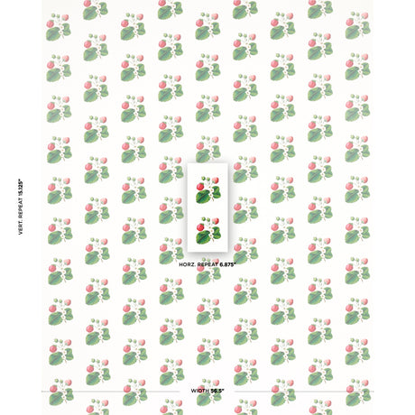 Schumacher Strawberry Hill White Wallpaper - Eade's Wallpaper