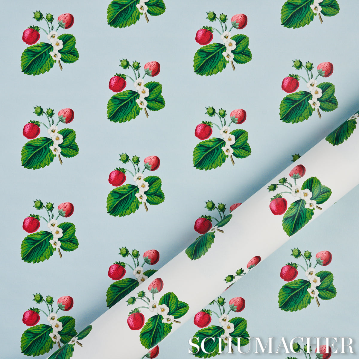 Schumacher Strawberry Hill White Wallpaper - Eade's Wallpaper