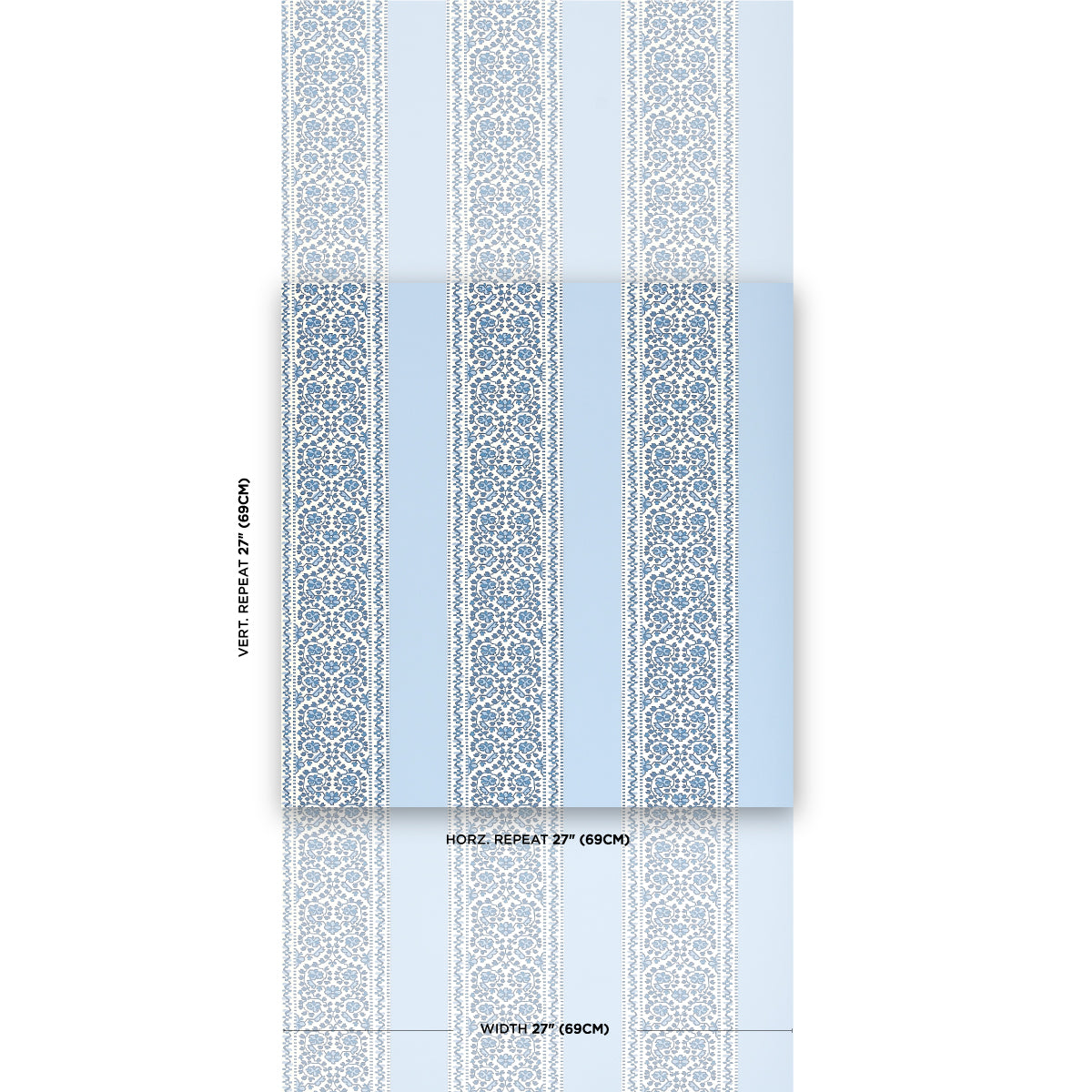 Schumacher Jasmine Indigo Wallpaper