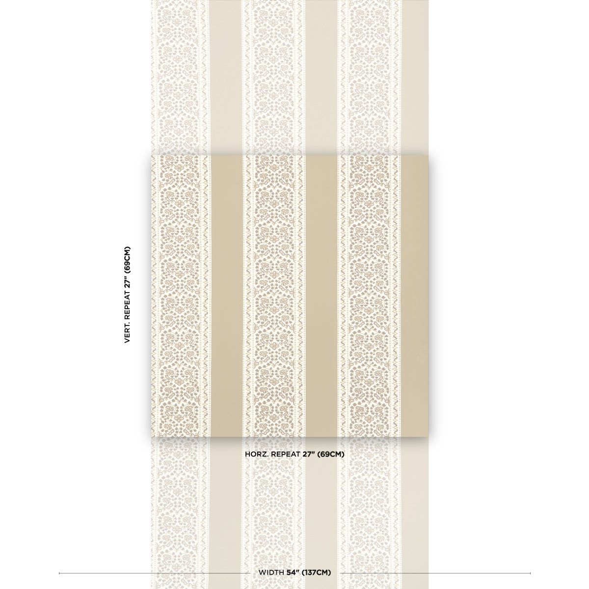 Schumacher Jasmine Neutral Wallpaper