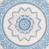 Schumacher Montecito Medallion China Blue Wallpaper - Eade's Wallpaper