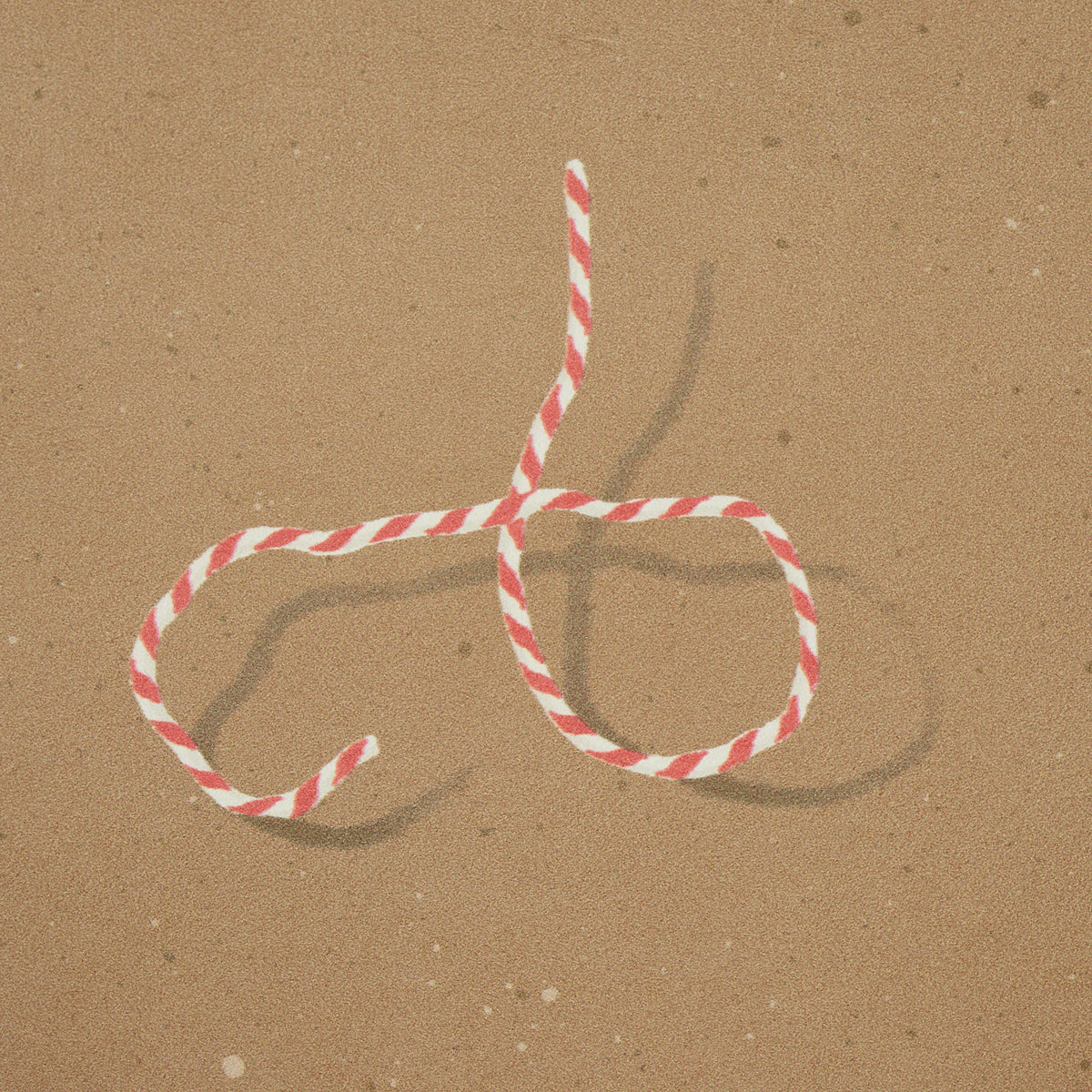 Schumacher Butcher String Red And White On Brown Wallpaper