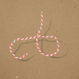 Schumacher Butcher String Red And White On Brown Wallpaper