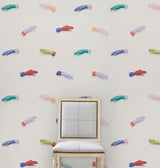 Schumacher Manos Multi On Ivory Wallpaper - Eade's Wallpaper