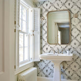 Schumacher Grotto Treillage Grisaille Wallpaper