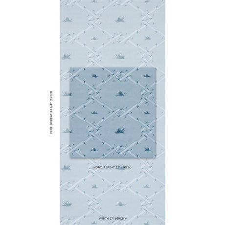 Schumacher Ouvrez Moi Blue Wallpaper - Eade's Wallpaper