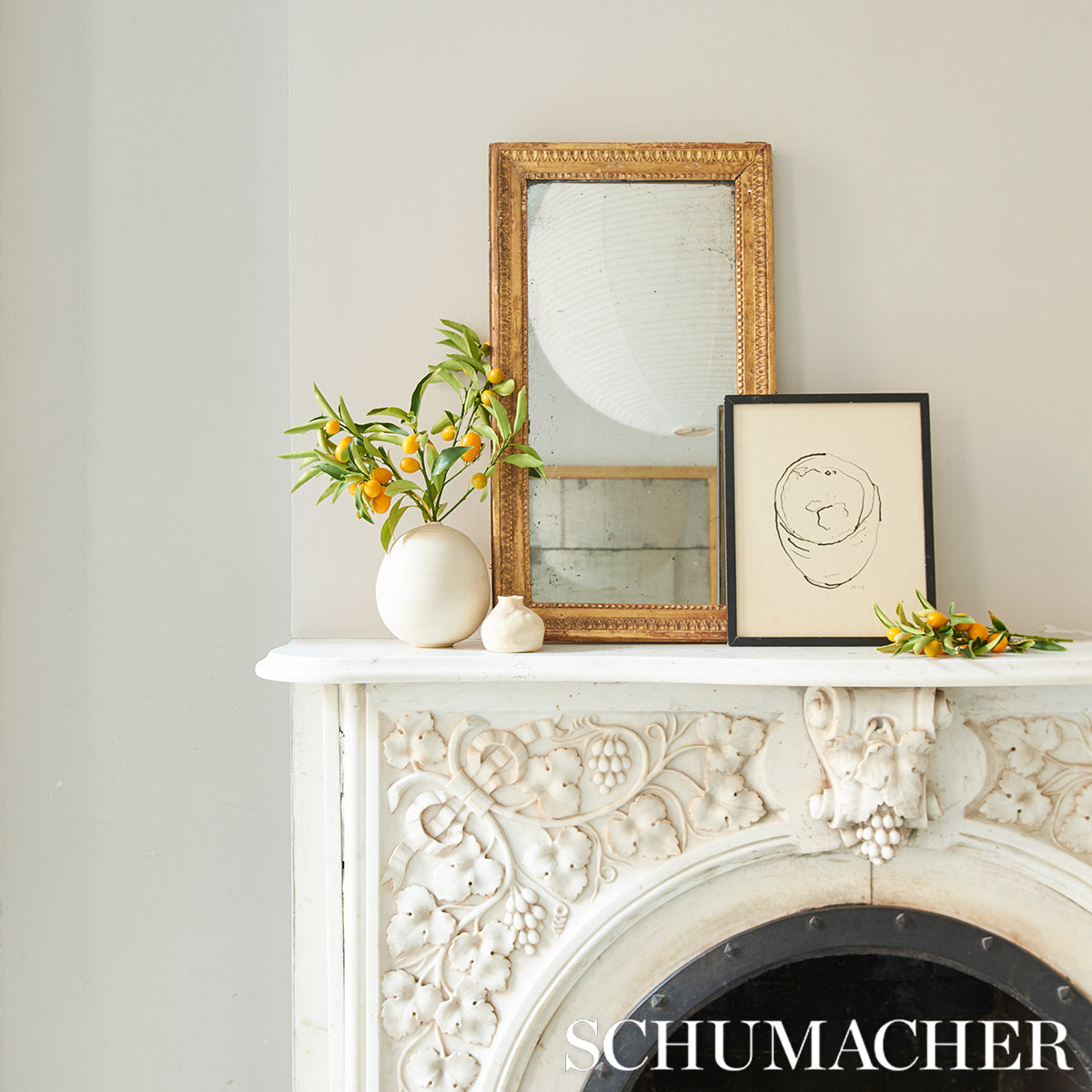 Schumacher Performance Linen Wallcovering Ivory Wallpaper