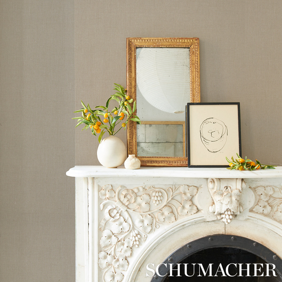 Schumacher Performance Linen Wallcovering Flax Wallpaper - Eade's Wallpaper
