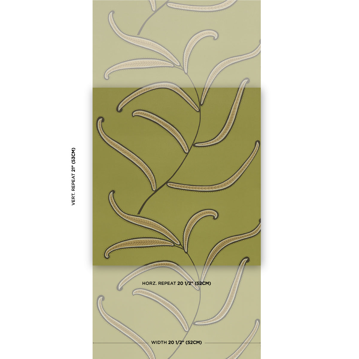 Schumacher Caterpillar Leaf Meadow Green Wallpaper