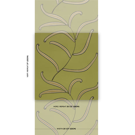 Schumacher Caterpillar Leaf Meadow Green Wallpaper
