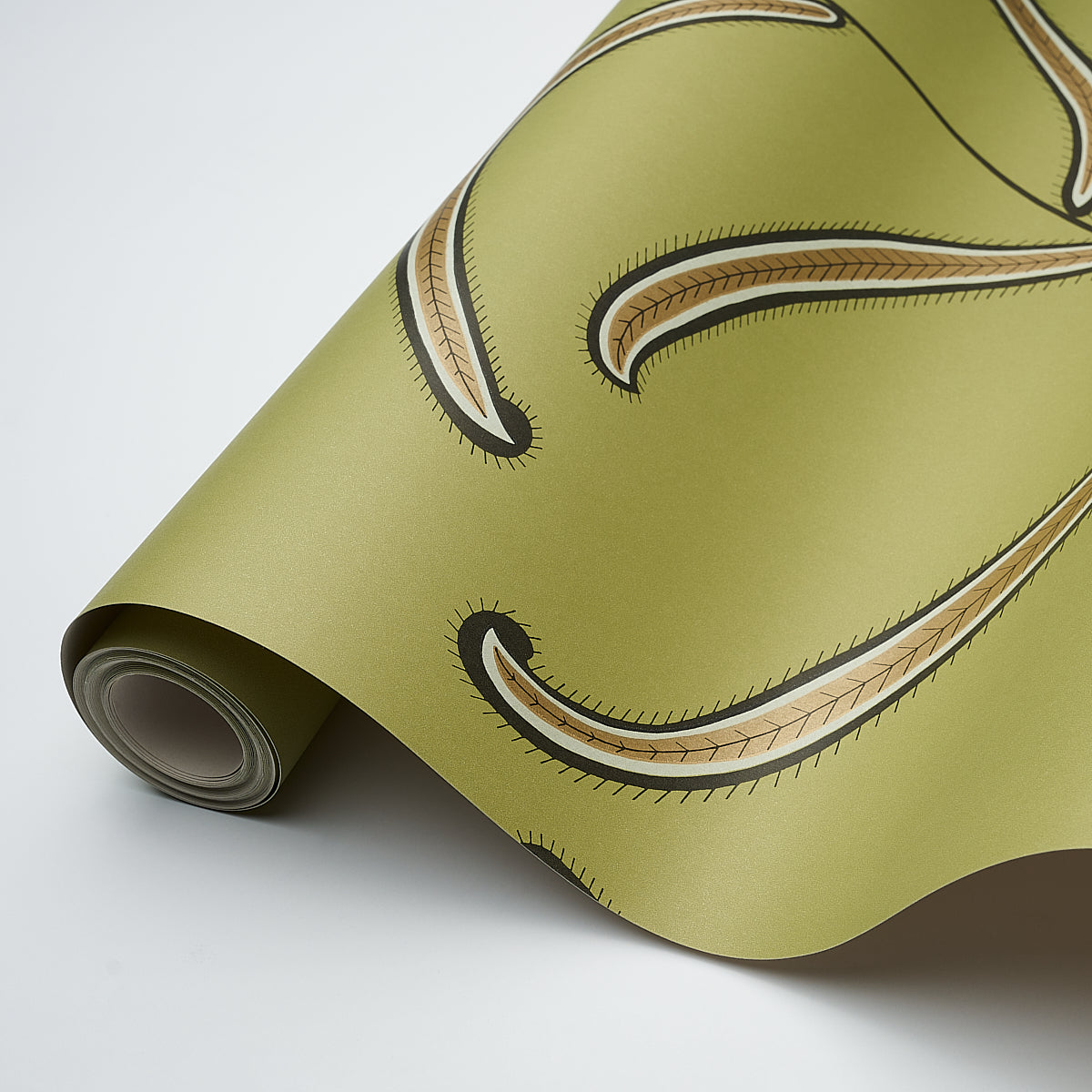 Schumacher Caterpillar Leaf Meadow Green Wallpaper